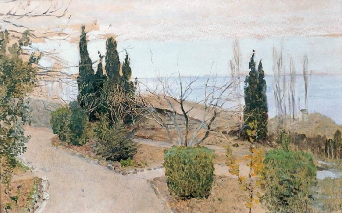 Садик в Ялте. Кипарисы, 1886