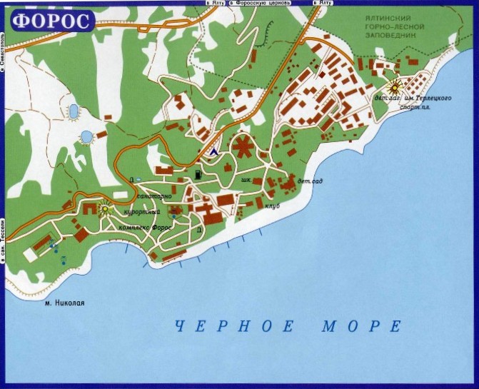 Карта посёлка Форос